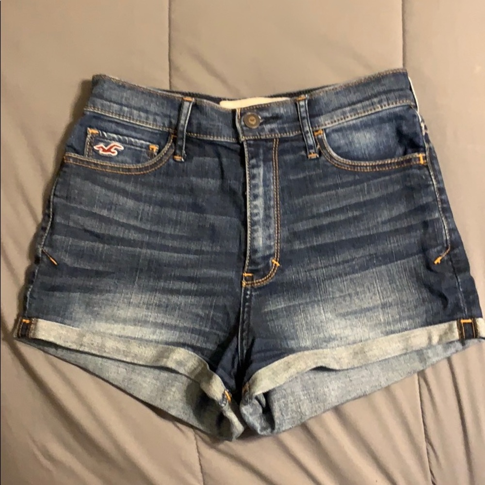 Hollister Natural Waist High Rise Denim Shorts